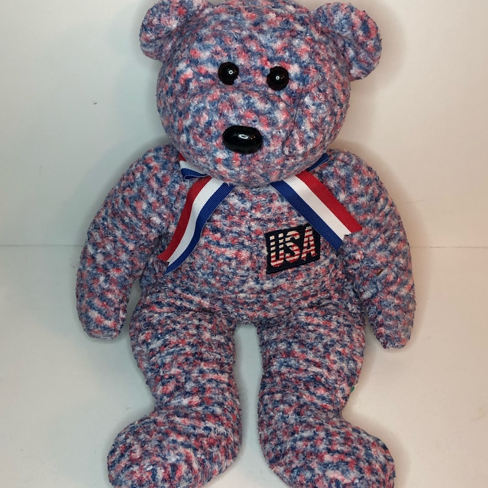 2002 TY Beanie Buddie Collection 13” USA Bear
